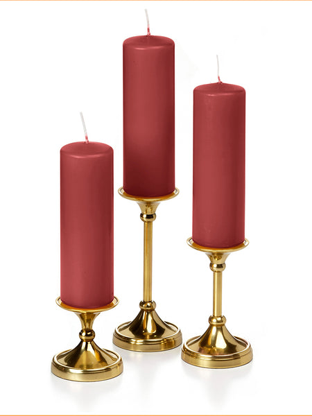 12 Taper Candles and 12 Gold Timeless Taper Holders