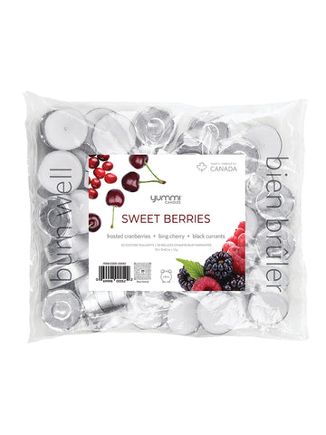 Yummi Candles - 50 Sweet Berries Scented Tealight Candles