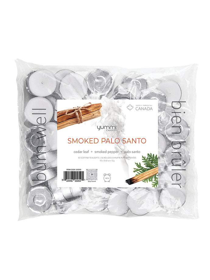 50 Smoked Palo Santo Scented Tealight Candles