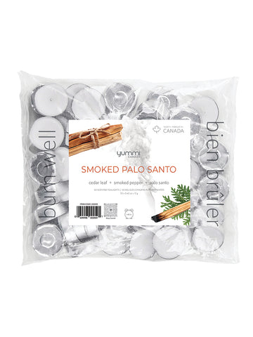 Yummi Candles - 300 Smoked Palo Santo Scented Tealight Candles Bulk