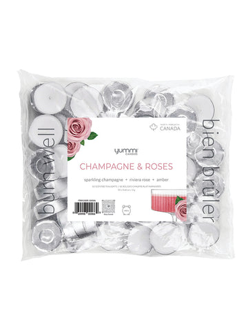 Yummi Candles - 50 Champagne Roses Scented Tealight Candles