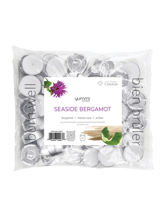 50 Seaside Bergamot Scented Tealight Candles