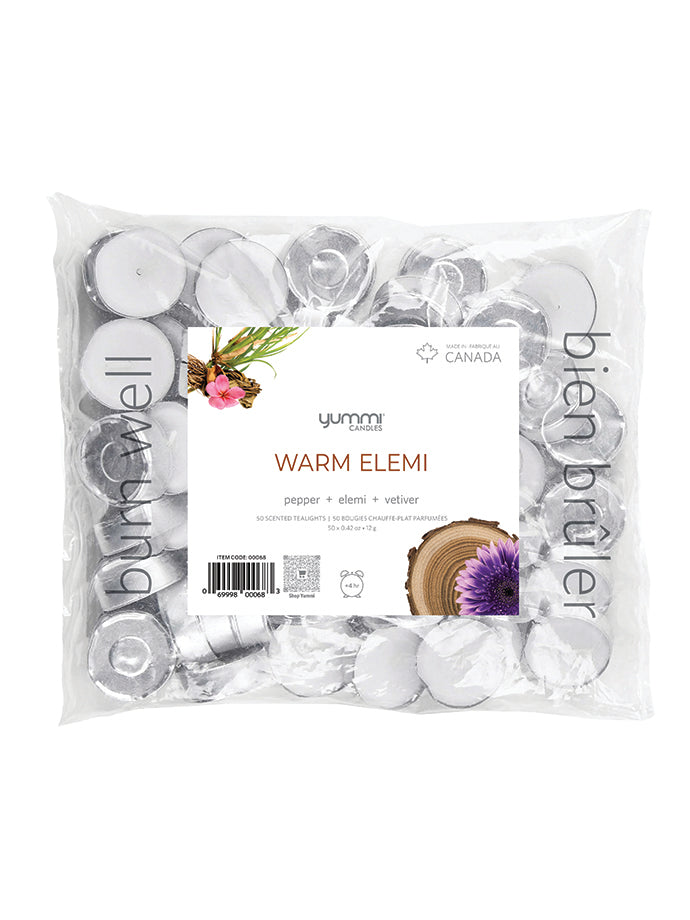 50 Warm Elemi Scented Tealight Candles