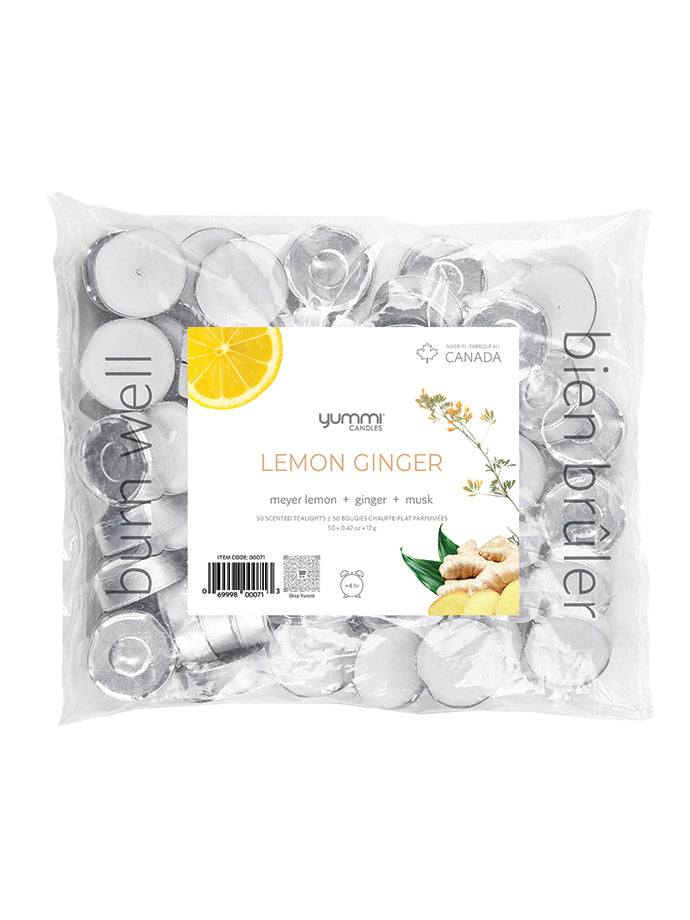 50 Lemon Ginger Scented Tealight Candles