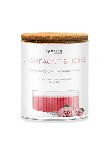 Yummi Candles - 18oz Champagne Roses Scented Jar Candles