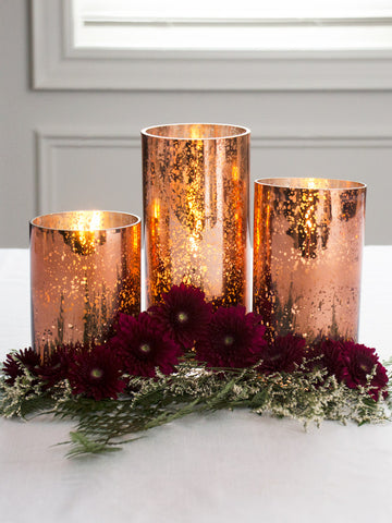 Yummi Candles - 18 Floating Candles and Rose Gold Metallic Cylinders - Lifestyle - 1