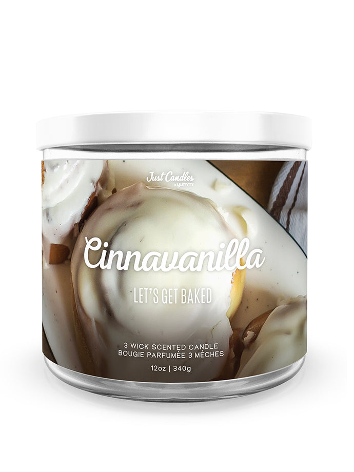 Just Candles 12oz 3-Wick Cinnavanilla Scented Jar