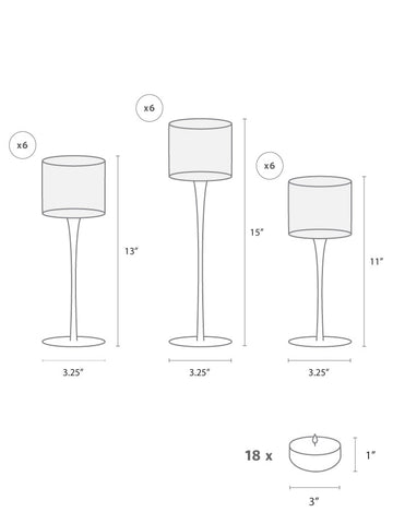 Yummi Candles - 18 Floating Candles and 18 Monet Stem Holders - Info