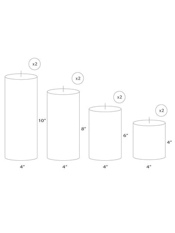 Yummi Candles - 8 Column Pillar Candle Waterfall Set - Info