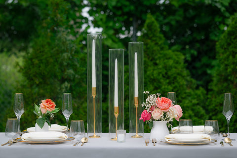 Yummi Candles - 12 Taper Candles, 12 Tall Chimneys and 12 Gold Virtu Candlesticks - Lifestyle - 4