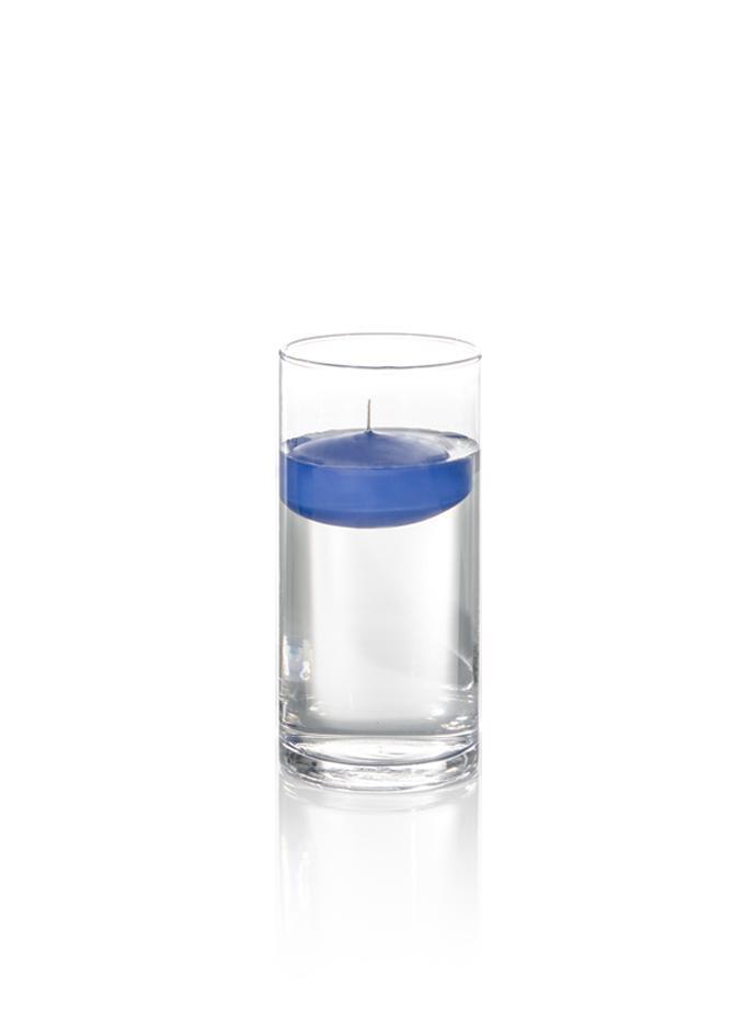 3" Floating Candles and 7.5" Cylinder Vases Royal Blue