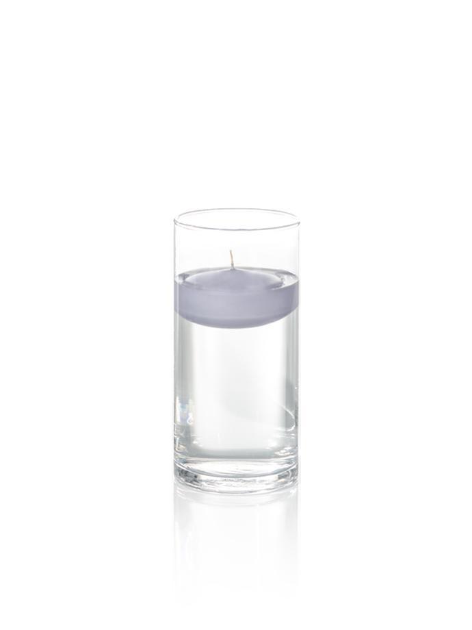 3" Floating Candles and 7.5" Cylinder Vases Lilac