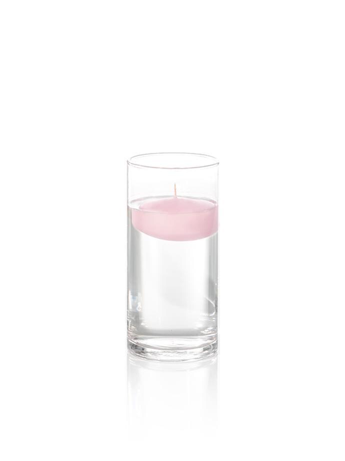 3" Floating Candles and 7.5" Cylinder Vases Blush