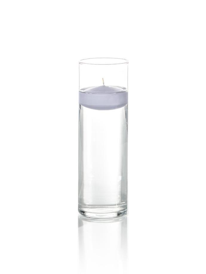 3" Floating Candles and 9" Cylinder Vases Lilac