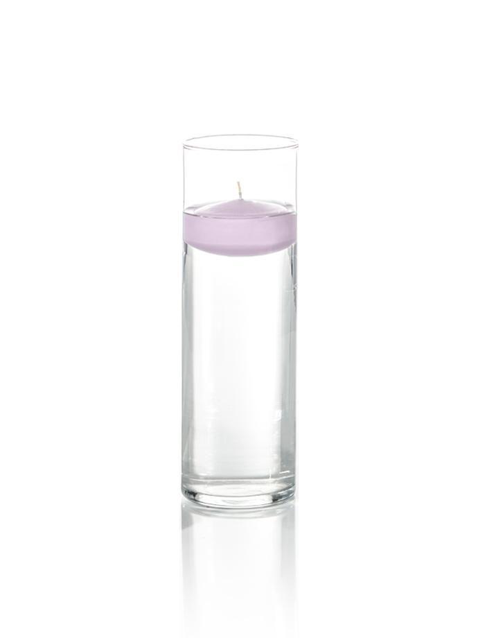 3" Floating Candles and 9" Cylinder Vases Violet