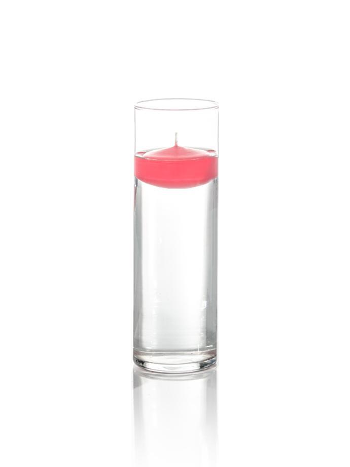 3" Floating Candles and 9" Cylinder Vases Paradise Pink