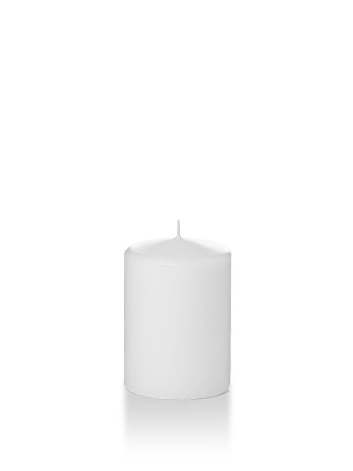 3" x 4" Round Pillar Candles White