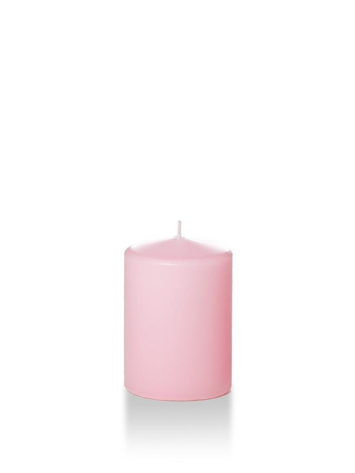 3" x 4" Wholesale Pillar Candles Light Rose