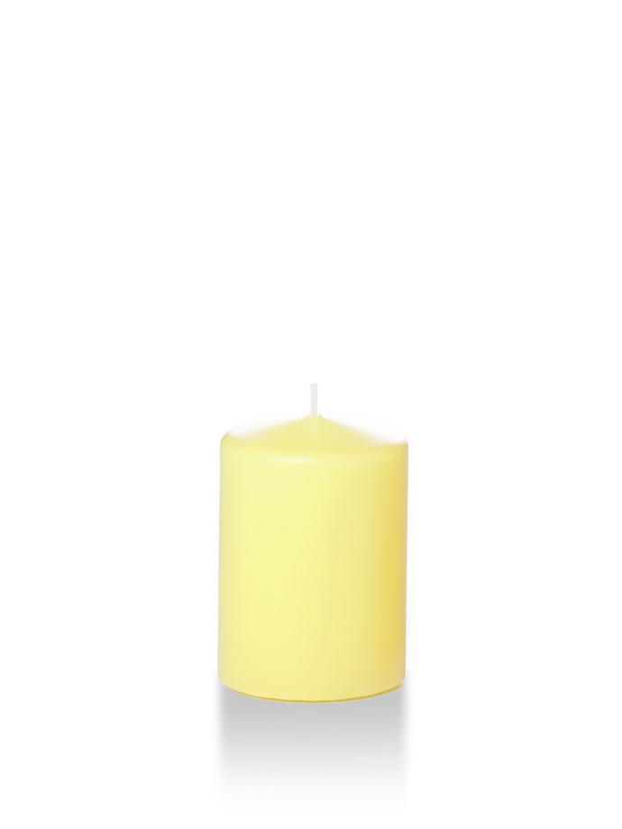 3" x 4" Wholesale Pillar Candles Buttercup Yellow