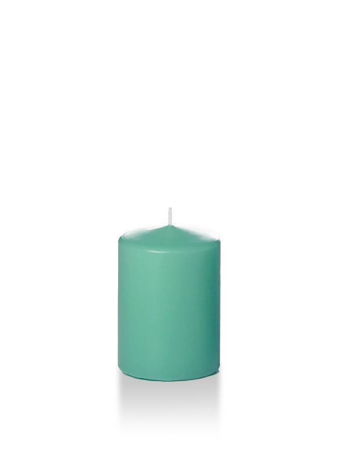 3" x 4" Wholesale Pillar Candles Aqua Green