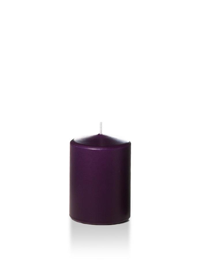 3" x 4" Pillar Candles Dark Purple