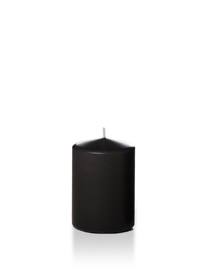 3" x 4" Wholesale Pillar Candles Black