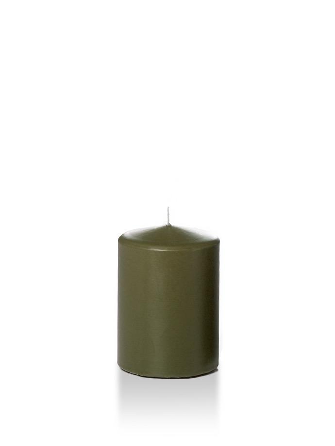 3" x 4" Wholesale Pillar Candles Olive