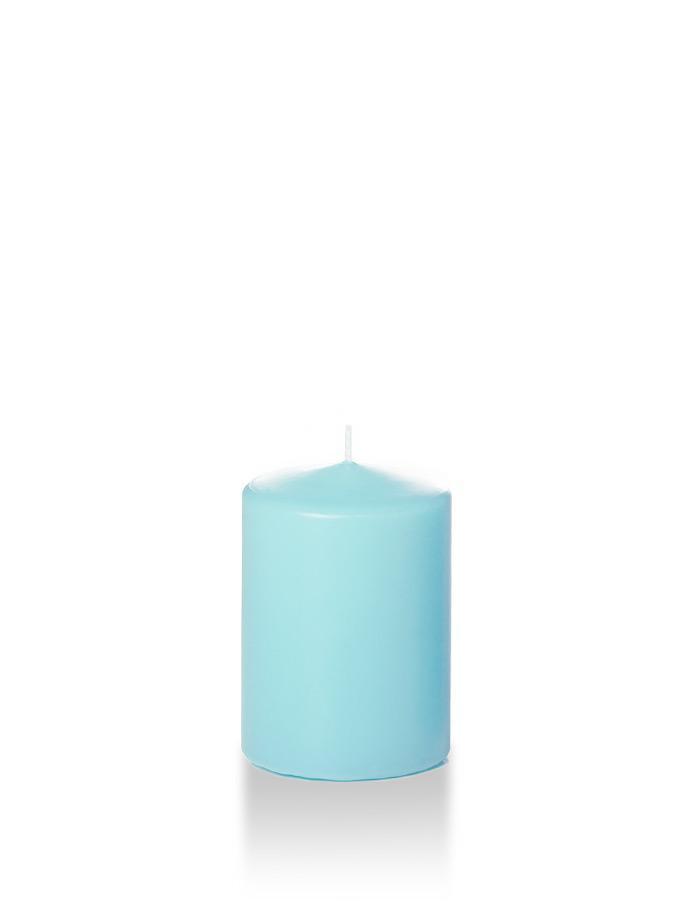 3" x 4" Wholesale Pillar Candles Robin Egg Blue