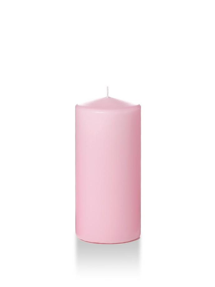 3" x 6" Pillar Candles Light Rose