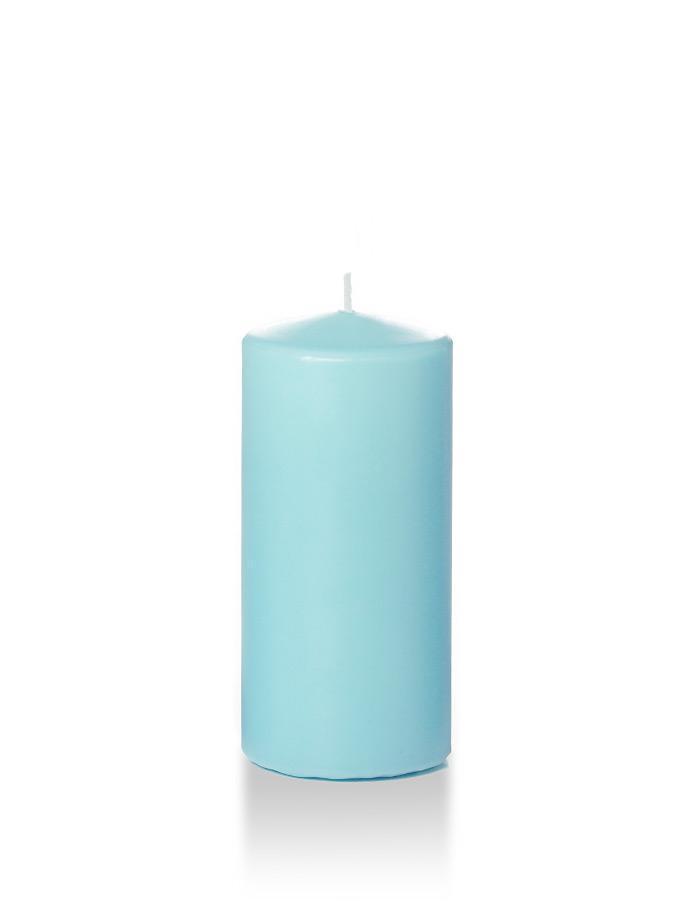 3" x 6" Wholesale Pillar Candles Robin Egg Blue