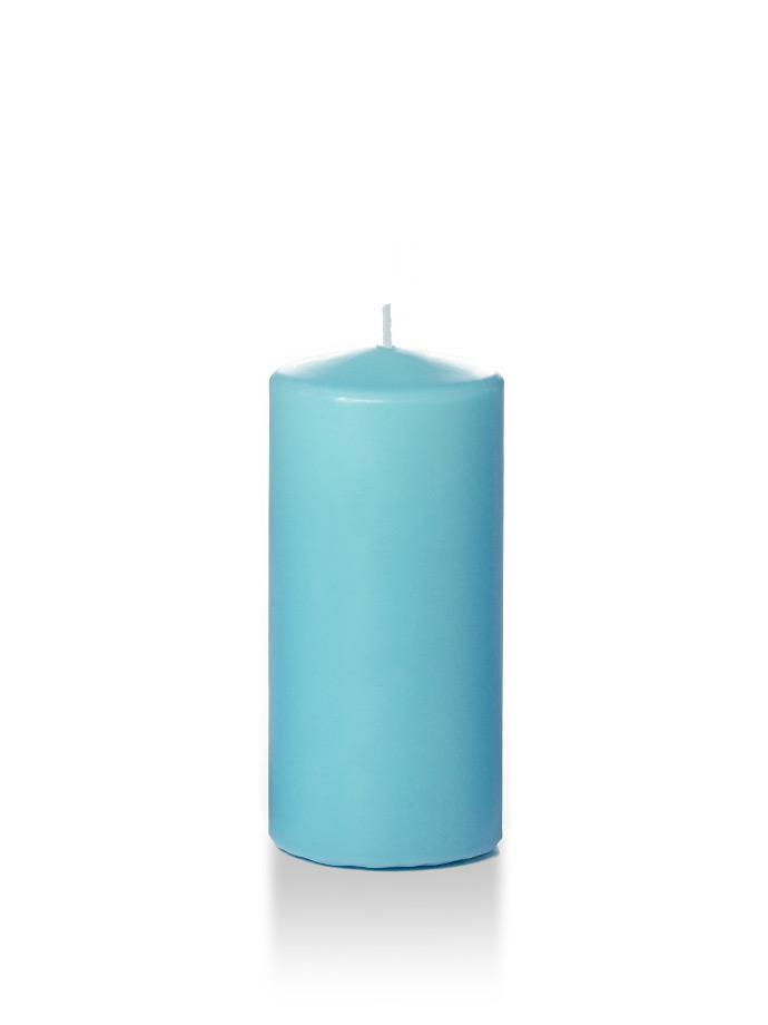 3" x 6" Pillar Candles Caribbean Blue