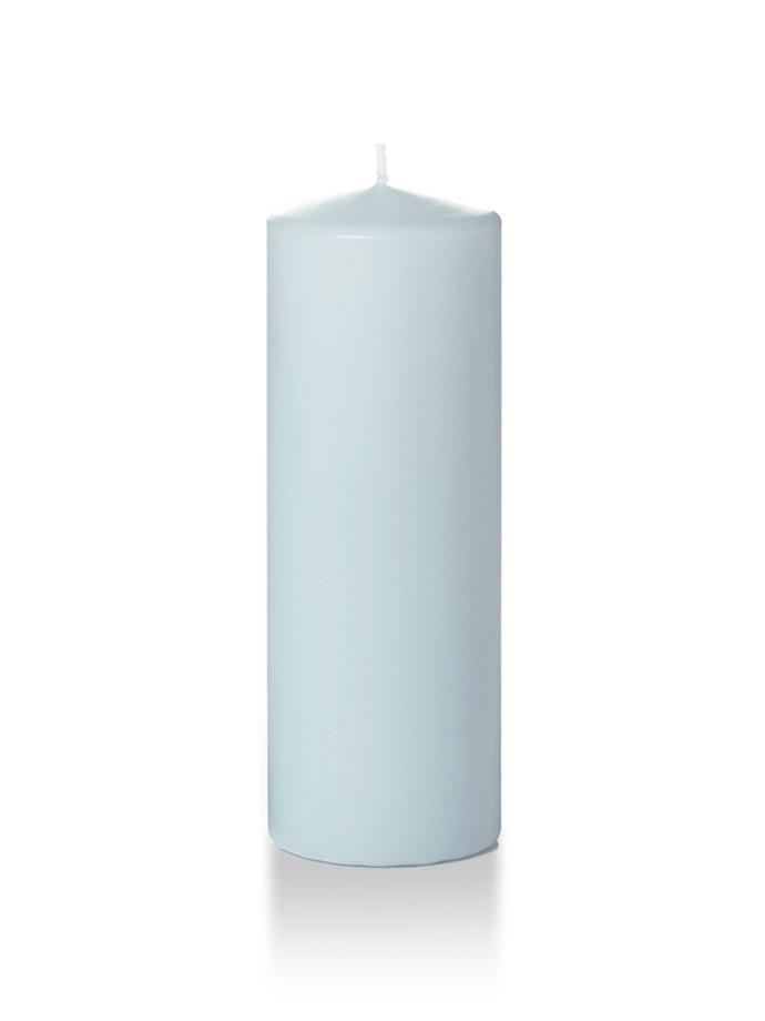 3" x 8" Wholesale Pillar Candles Ice Blue