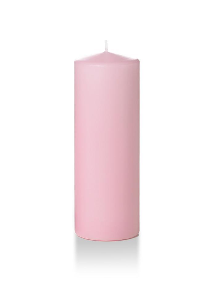 3" x 8" Pillar Candles Light Rose