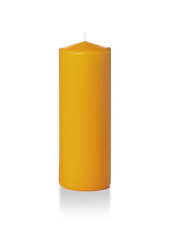 3" x 8" Wholesale Pillar Candles Harvest Gold