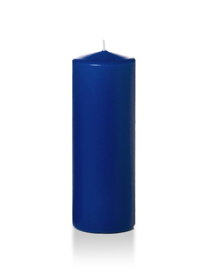 3" x 8" Pillar Candles Royal Blue