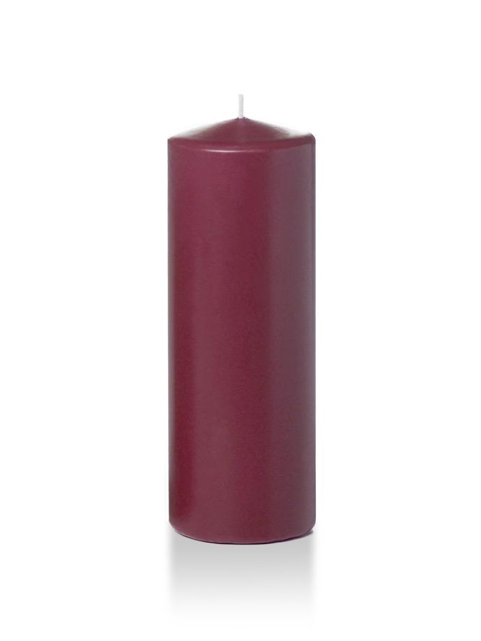 3" x 8" Pillar Candles Raspberry