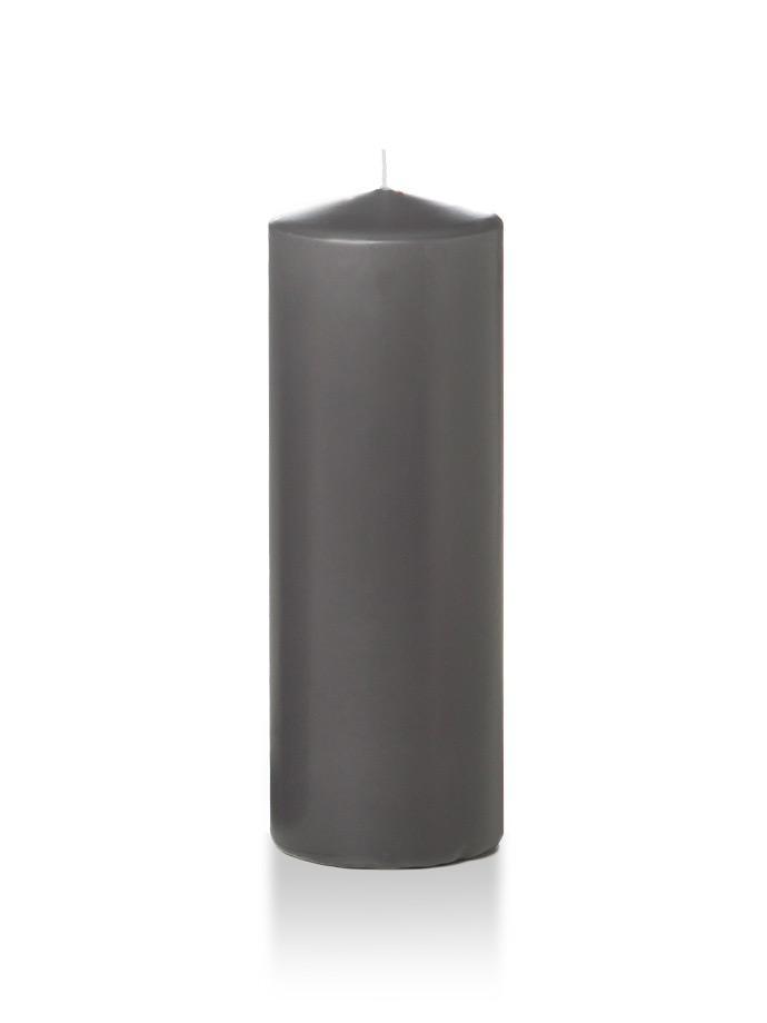 3" x 8" Pillar Candles Gray