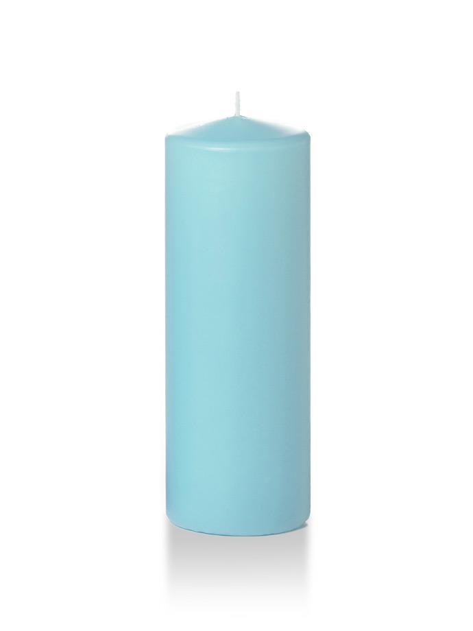 3" x 8" Wholesale Pillar Candles Robin Egg Blue