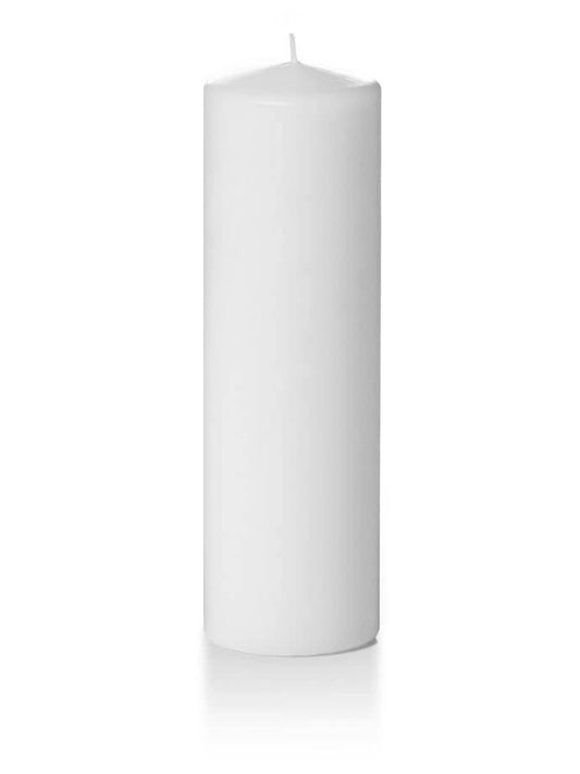 3" x 10" Wholesale Pillar Candles White