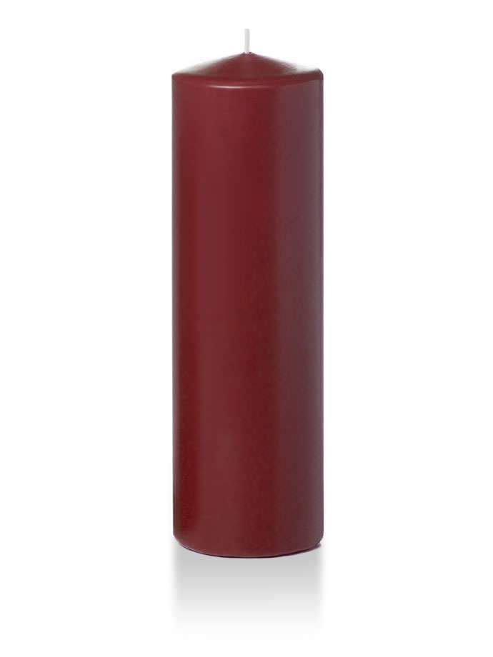 3" x 10" Pillar Candles Burgundy