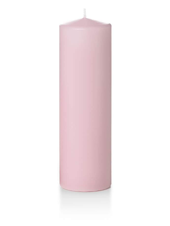 3" x 10" Wholesale Pillar Candles Light Rose