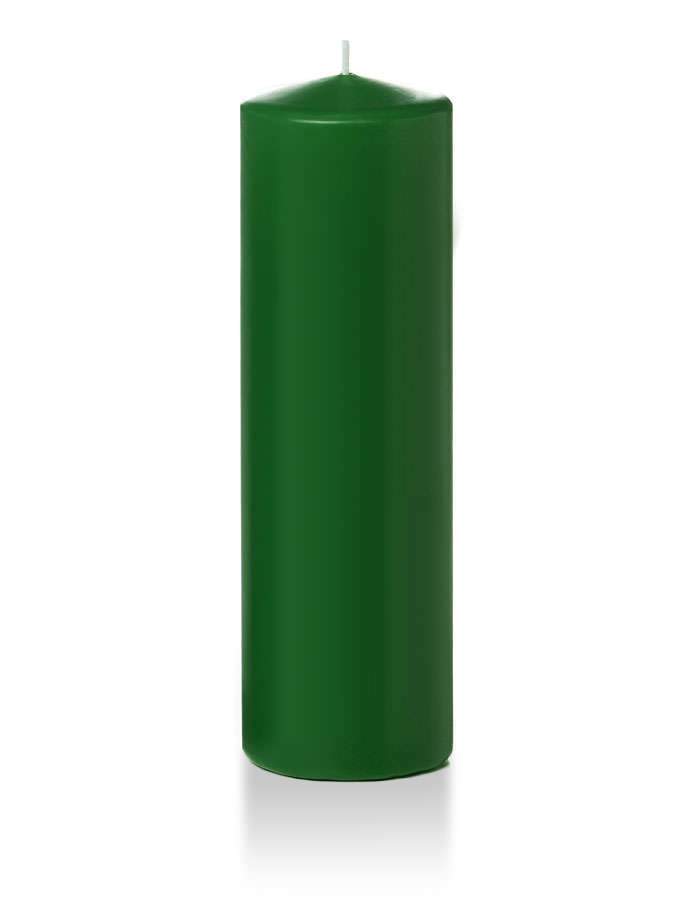 3" x 10" Wholesale Pillar Candles Hunter Green