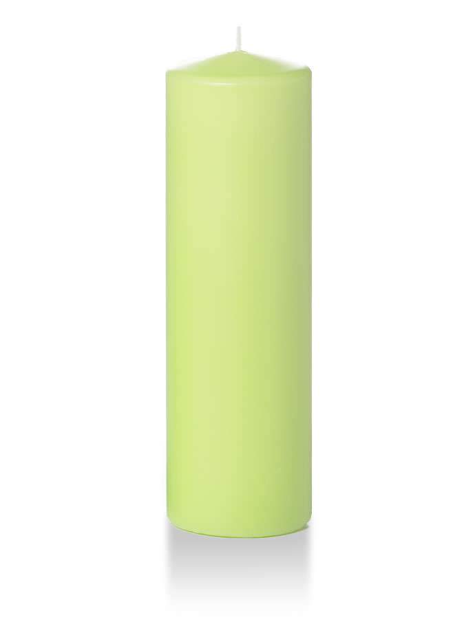 3" x 10" Pillar Candles Celery Green