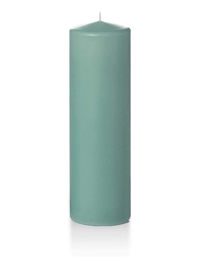 3" x 10" Wholesale Pillar Candles Aqua Green