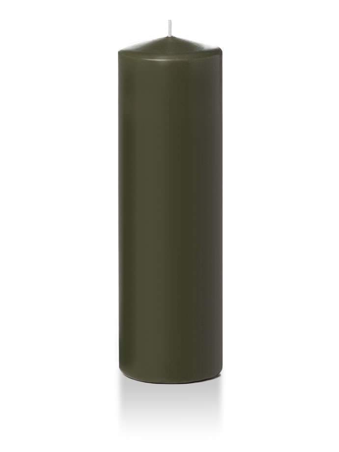 3" x 10" Pillar Candles Olive