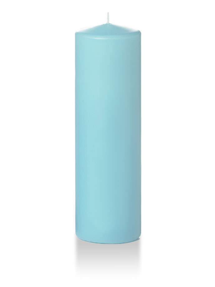 3" x 10" Pillar Candles Robin Egg Blue