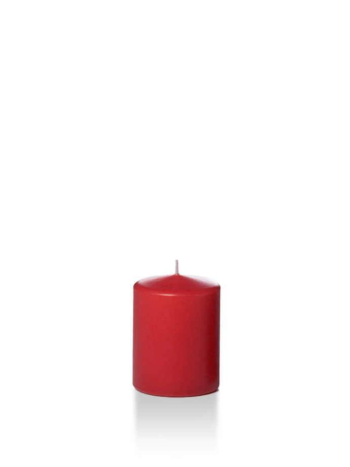 2.25" x 3" Slim Pillar Candles Ruby Red