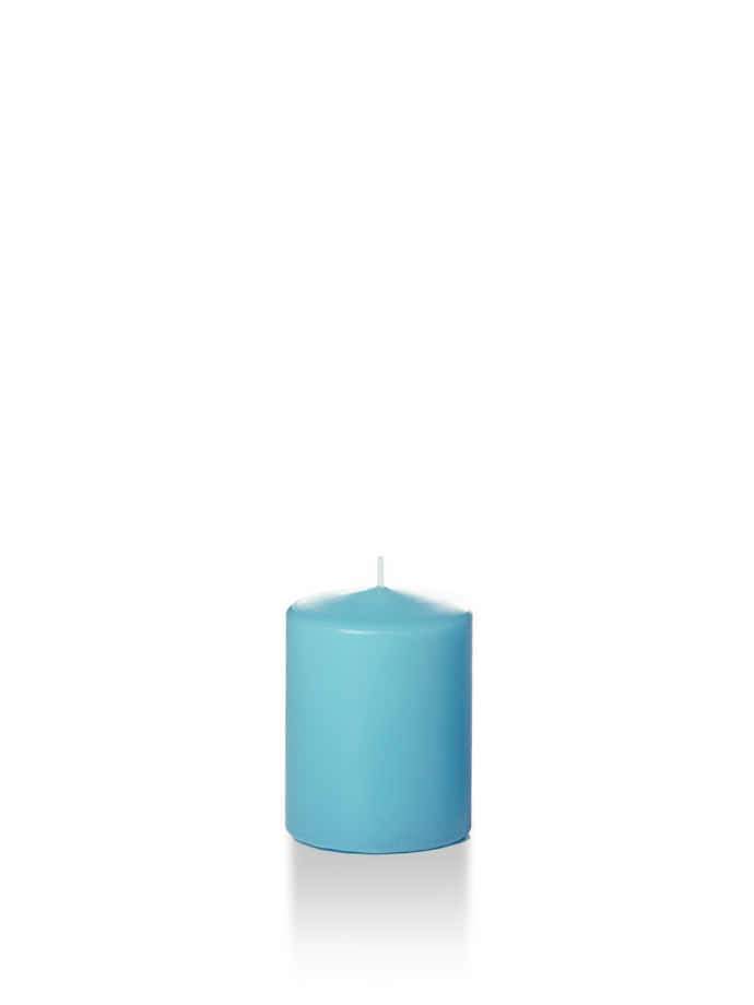 2.25" x 3" Slim Pillar Candles Caribbean Blue