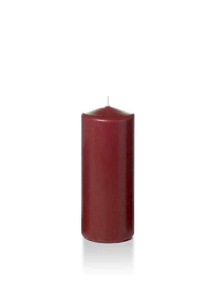 2.25" x 5" Slim Pillar Candles Burgundy