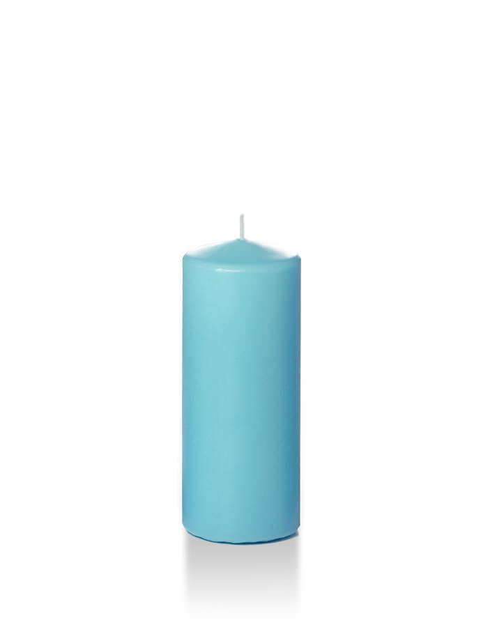 Wholesale 2.25" x 5" Slim Pillar Candles Caribbean Blue